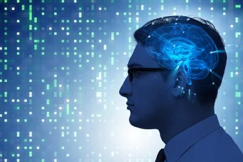 Artificial intelligence concept with man 写真素材