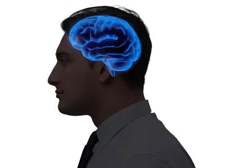 Artificial intelligence concept with man 库存照片