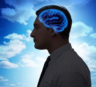 Artificial intelligence concept with man 写真素材