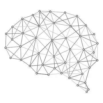 Artificial intelligence concept, Neuron and grid, vector illustration Stock Illustration
