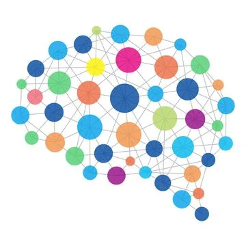 Artificial intelligence concept, Neuron and polygon, vector illustration Ilustração Stock