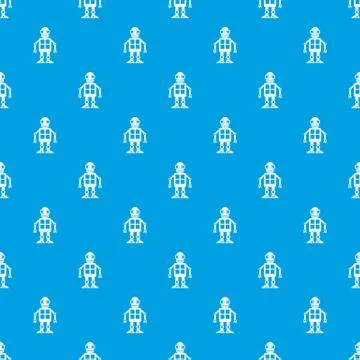 Artificial intelligence concept pattern seamless blue Illustrazione stock