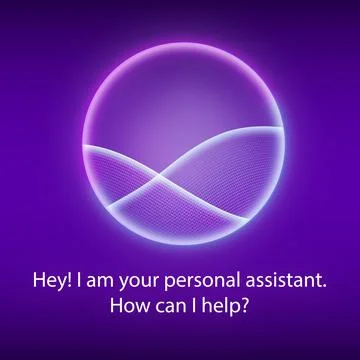 Artificial intelligence concept. Personal assistant. Voice recognition. Sound 스톡 일러스트