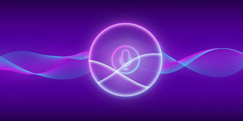 Artificial intelligence concept. Personal assistant. Voice recognition. Sound 스톡 일러스트