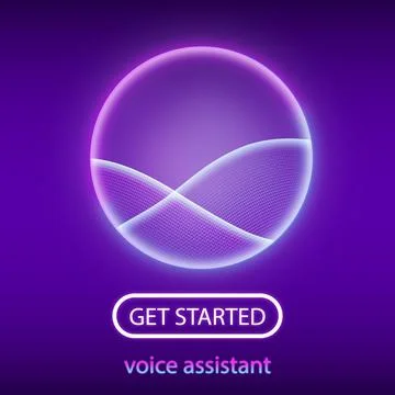 Artificial intelligence concept. Personal assistant. Get started. Voice recog 스톡 일러스트
