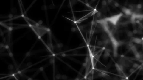 Artificial intelligence concept: plexus lines and dots. Depth of field settings. Stock Footage 115697102