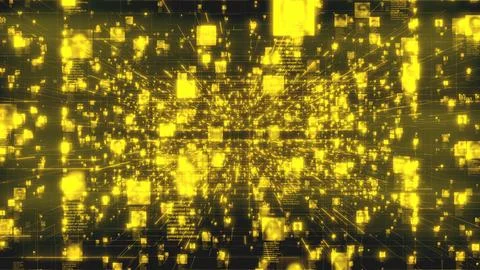 Artificial intelligence concept. Searching in a stream of yellow shining people Stock Illustration