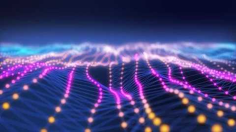 Artificial Intelligence concept showing neural network plexus with Retro look. イラスト素材