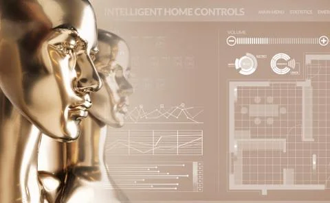 Artificial intelligence concept - smart home Stock Photos
