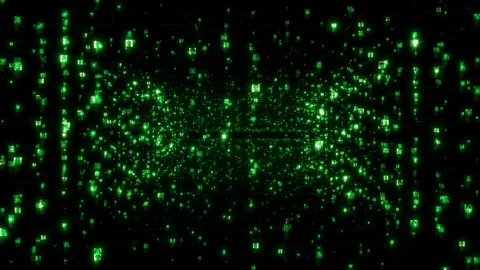 Artificial intelligence concept of a social network with a stream of people Stock Footage 115788775