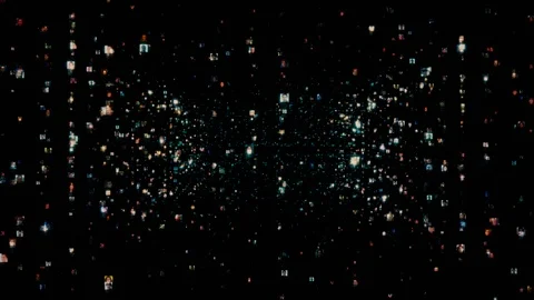 Artificial intelligence concept of a social network with a stream of Stock Footage 125434468