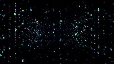 Artificial intelligence concept of a social network with a flood of green neon Video stock 128466948