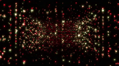 Artificial intelligence concept of a social network as a stream of Stock Footage 134338524