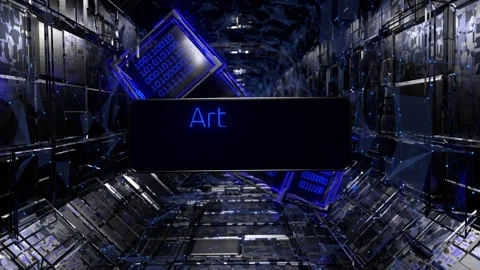 Artificial intelligence concept. Technological tunnel, background. Stock Footage 269210612