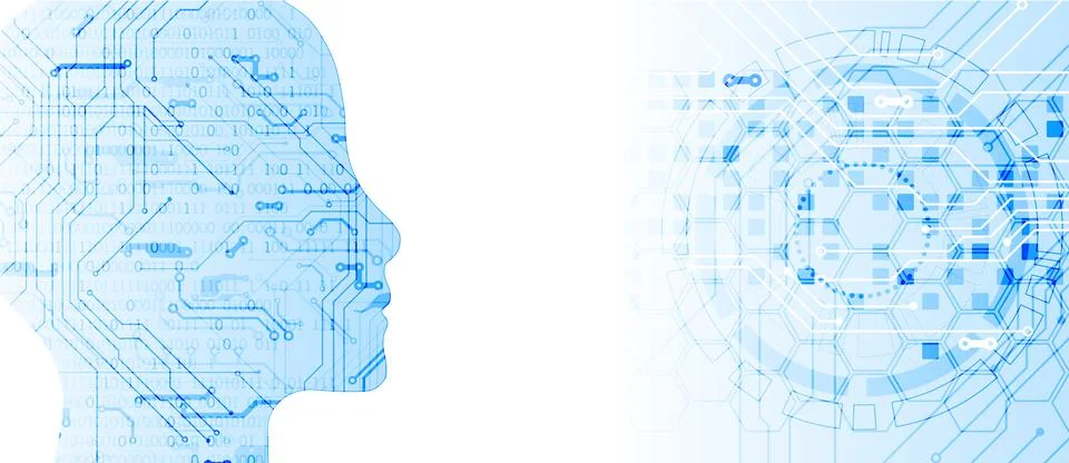 Artificial intelligence concept. Technology background. Illustrazione stock