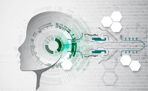 Artificial intelligence concept. Technology background. Stock Illustration