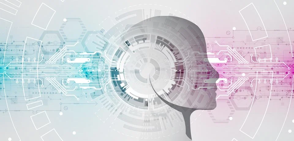 Artificial intelligence concept. Technology background. Stock Illustration