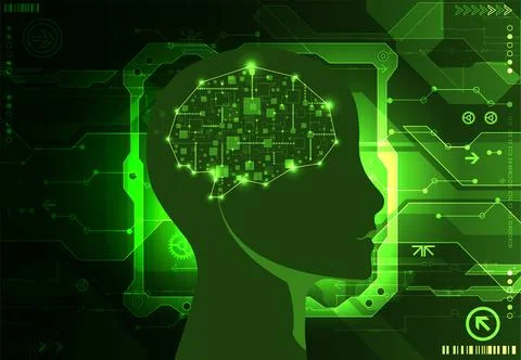 Artificial intelligence concept. Technology background. Illustrazione stock