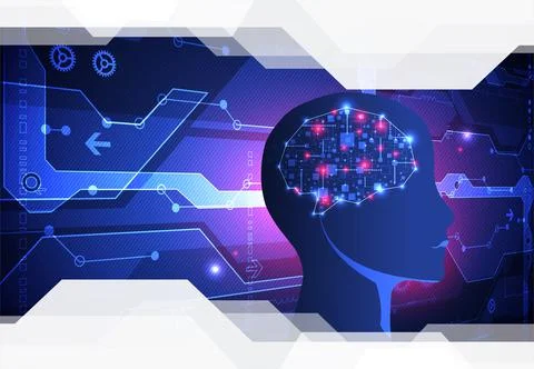 Artificial intelligence concept. Technology background. Illustrazione stock