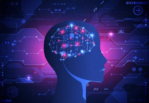 Artificial intelligence concept. Technology background. Illustrazione stock