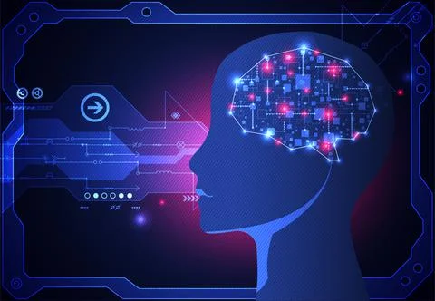 Artificial intelligence concept. Technology background. Stock Illustration