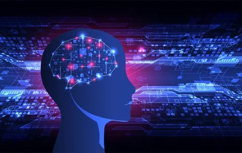 Artificial intelligence concept. Technology background. Illustrazione stock