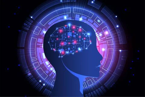 Artificial intelligence concept. Technology background. Illustrazione stock
