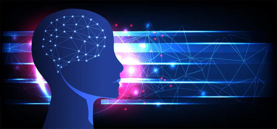 Artificial intelligence concept. Technology background. Illustrazione stock