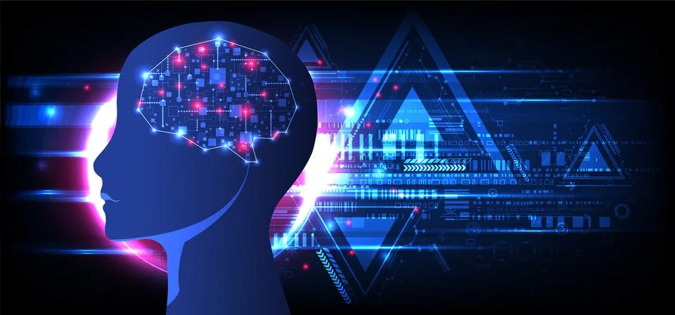 Artificial intelligence concept. Technology background. Stock Illustration