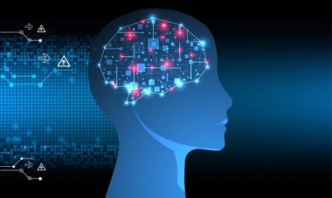 Artificial intelligence concept. Technology background. Illustrazione stock