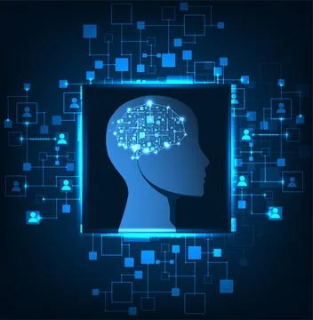 Artificial intelligence concept. Technology background. Stock Illustration