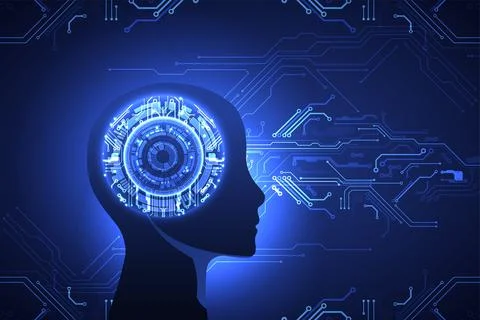 Artificial intelligence concept. Technology background. Stock Illustration