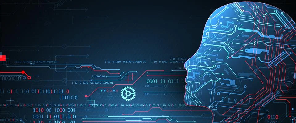 Artificial intelligence concept. Technology background. Vector science illust 스톡 일러스트