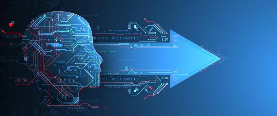 Artificial intelligence concept. Technology background. Vector science illust Illustrazione stock