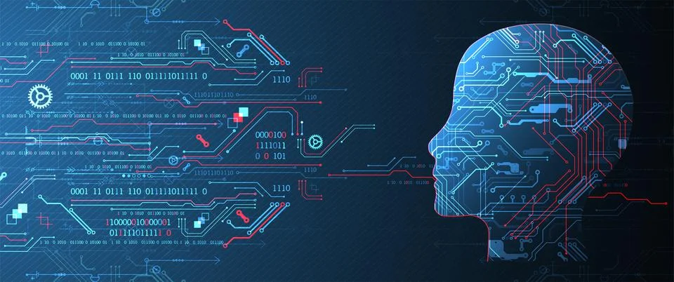 Artificial intelligence concept. Technology background. Vector science illust Stockillustratie