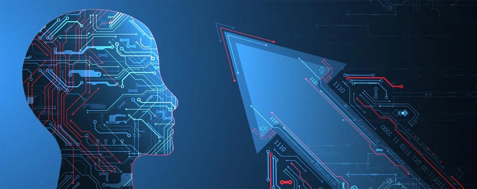 Artificial intelligence concept. Technology background. Vector science illust 스톡 일러스트