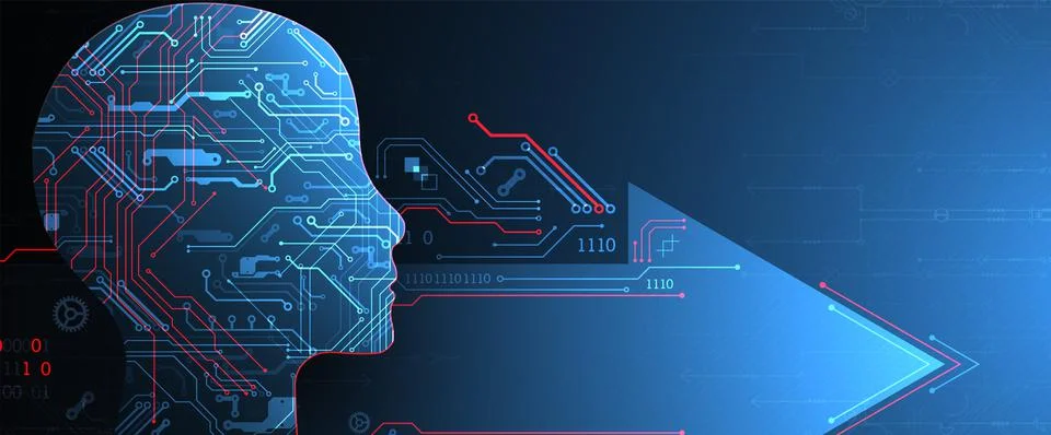 Artificial intelligence concept. Technology background. Vector science illust 스톡 일러스트