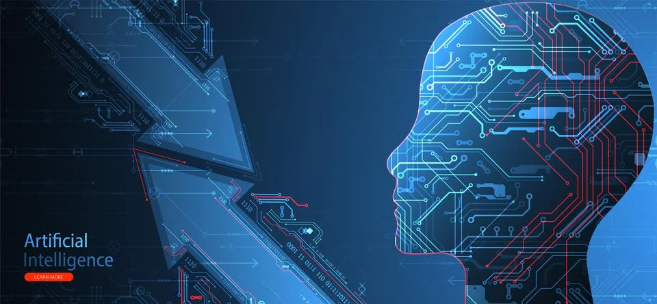 Artificial intelligence concept. Technology background. Vector science illust イラスト素材