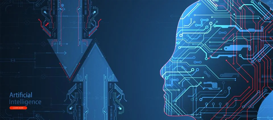 Artificial intelligence concept. Technology background. Vector science illust 스톡 일러스트