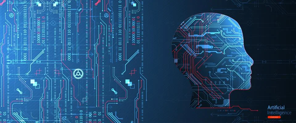 Artificial intelligence concept. Technology background. Vector science illust 스톡 일러스트