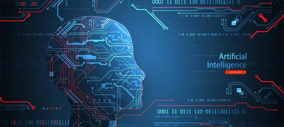 Artificial intelligence concept. Technology background. Vector science illust イラスト素材