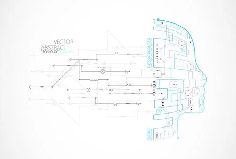 Artificial intelligence concept. Technology background. Vector science illust 스톡 일러스트