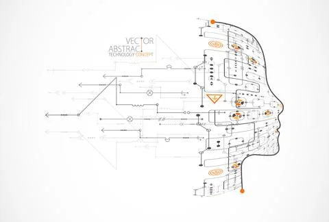 Artificial intelligence concept. Technology background. Vector science illust イラスト素材