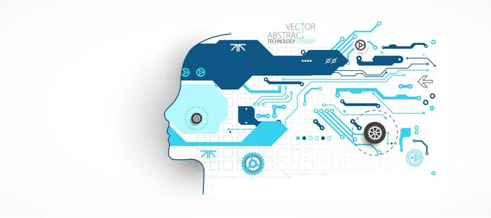 Artificial intelligence concept. Technology background. Vector science illust Stockillustratie