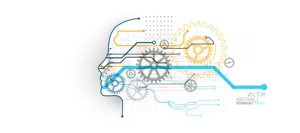 Artificial intelligence concept. Technology background. Vector science illust 스톡 일러스트