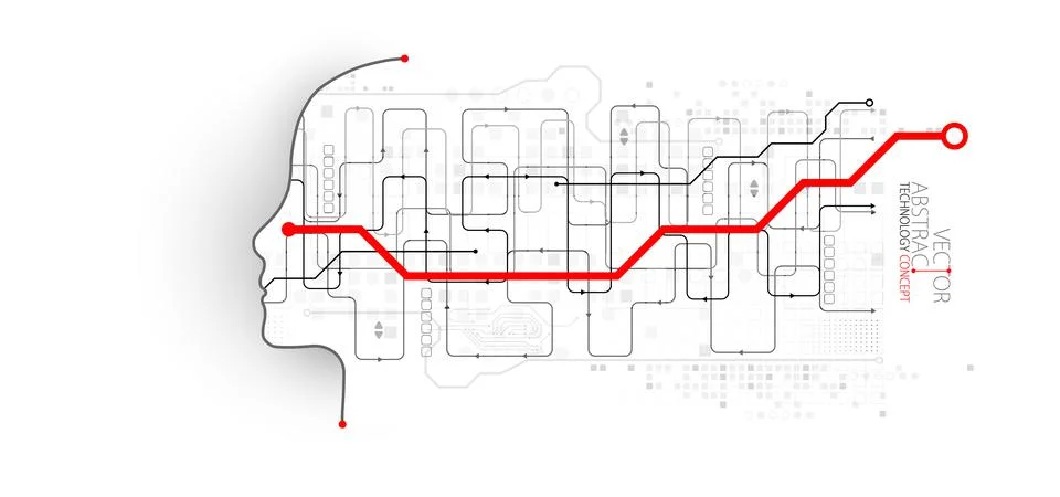 Artificial intelligence concept. Technology background. Vector science illust イラスト素材