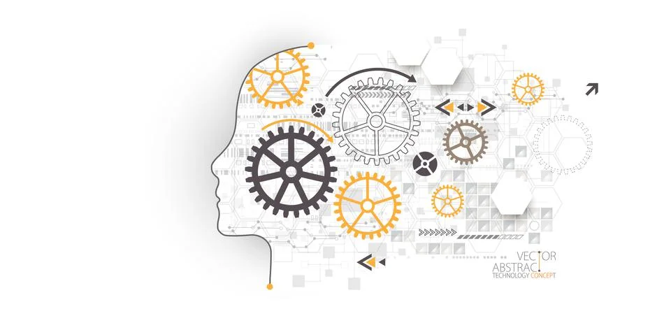 Artificial intelligence concept. Technology background. Vector science illust 스톡 일러스트