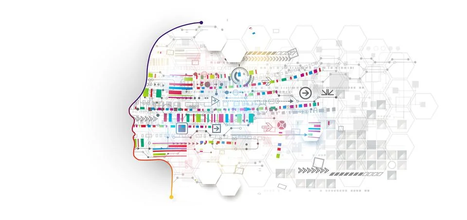 Artificial intelligence concept. Technology background. Vector science illust イラスト素材