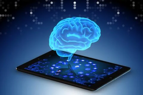 Artificial intelligence concept in telemedicine 3d rendering Stockillustratie
