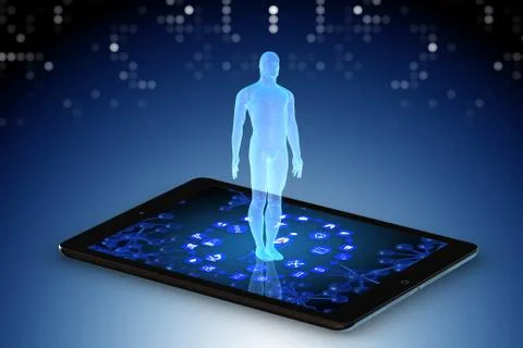 Artificial intelligence concept in telemedicine Stock Illustration